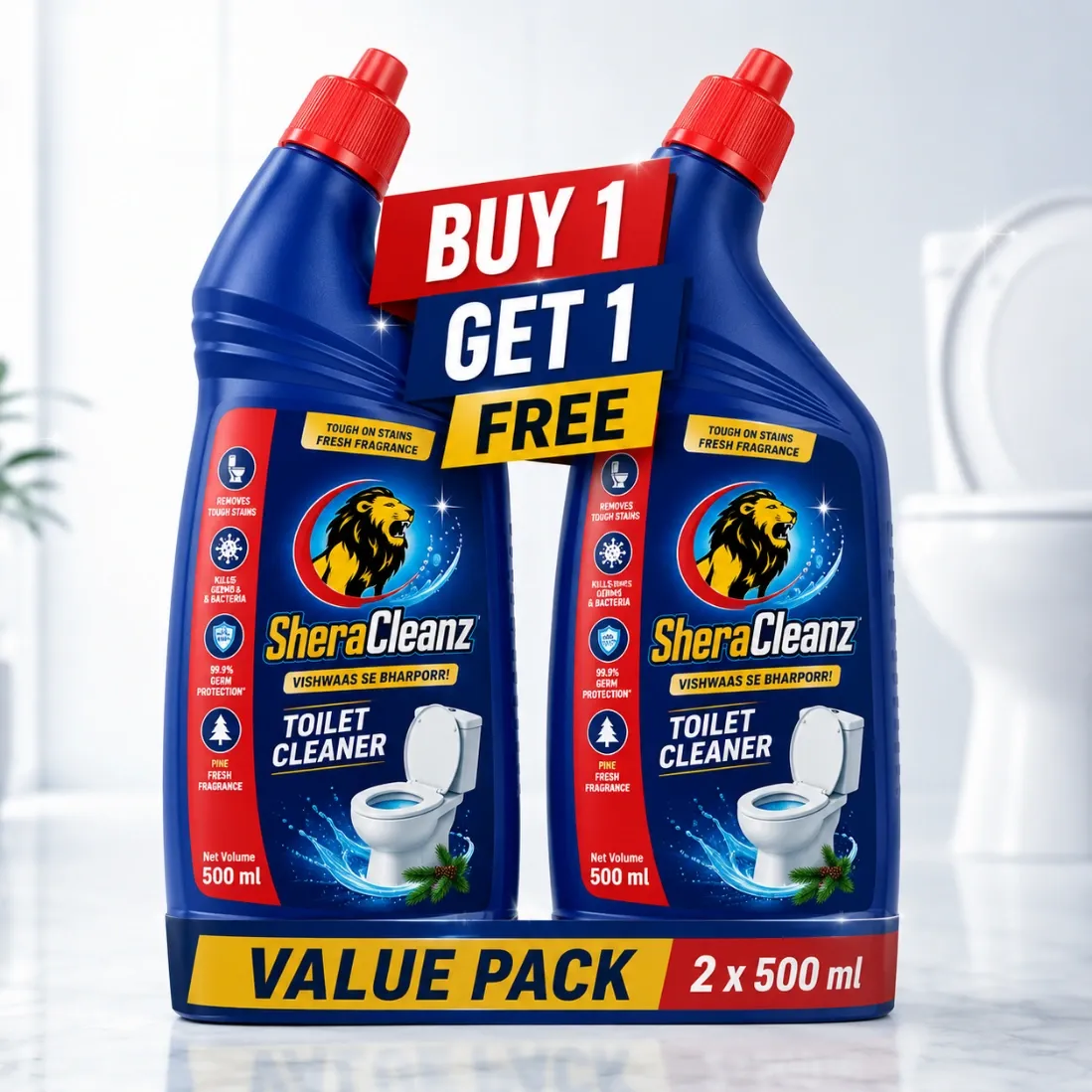 Toilet Cleaner Buy 1 Get 1 Free SheraCleanz-500ml